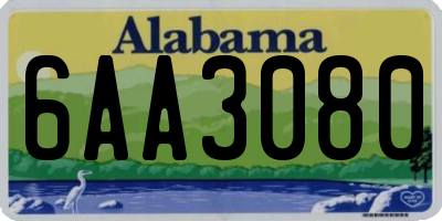AL license plate 6AA3080