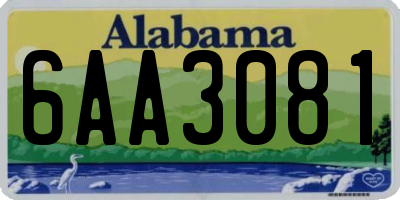 AL license plate 6AA3081