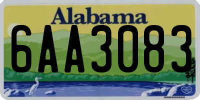 AL license plate 6AA3083