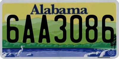 AL license plate 6AA3086