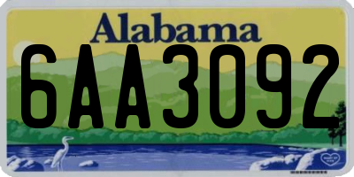 AL license plate 6AA3092