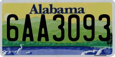 AL license plate 6AA3093