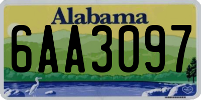 AL license plate 6AA3097