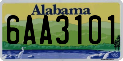 AL license plate 6AA3101