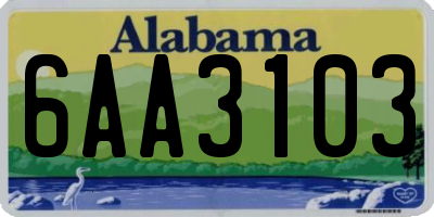 AL license plate 6AA3103