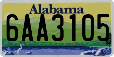 AL license plate 6AA3105
