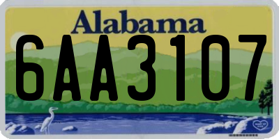 AL license plate 6AA3107
