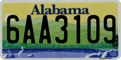 AL license plate 6AA3109
