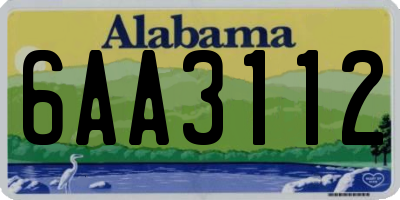 AL license plate 6AA3112