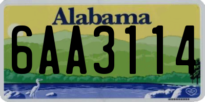 AL license plate 6AA3114