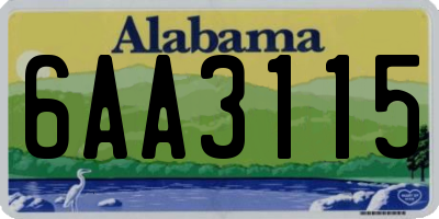 AL license plate 6AA3115