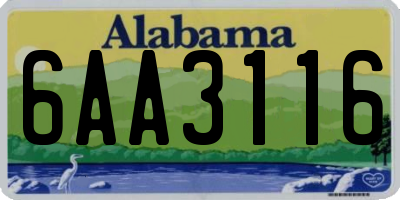AL license plate 6AA3116
