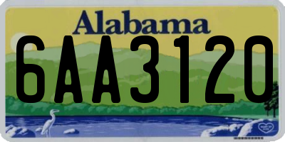 AL license plate 6AA3120