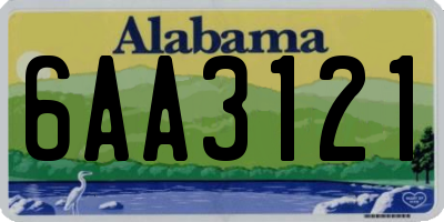 AL license plate 6AA3121