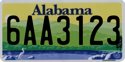 AL license plate 6AA3123