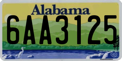 AL license plate 6AA3125