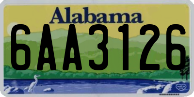 AL license plate 6AA3126