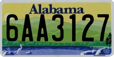 AL license plate 6AA3127