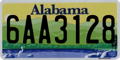 AL license plate 6AA3128