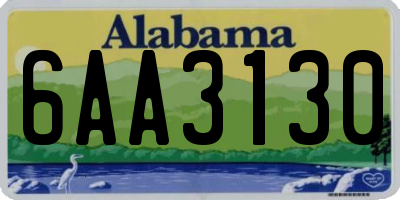 AL license plate 6AA3130
