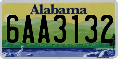 AL license plate 6AA3132