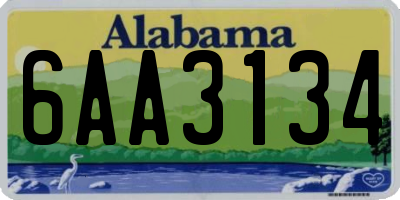AL license plate 6AA3134