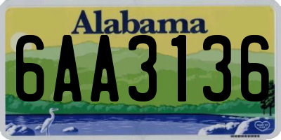 AL license plate 6AA3136
