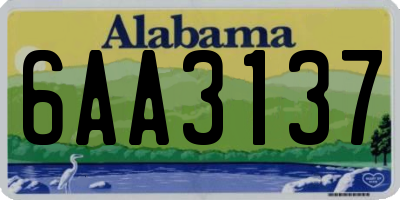 AL license plate 6AA3137