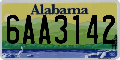 AL license plate 6AA3142
