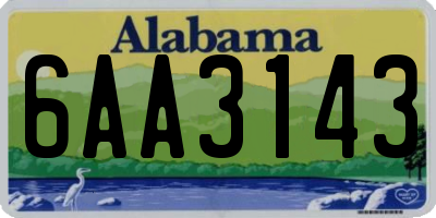 AL license plate 6AA3143