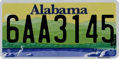 AL license plate 6AA3145