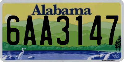AL license plate 6AA3147