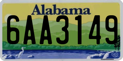 AL license plate 6AA3149