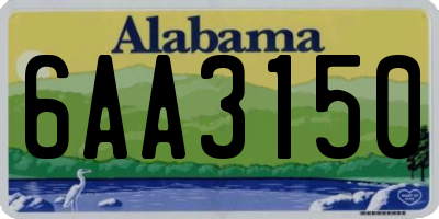 AL license plate 6AA3150