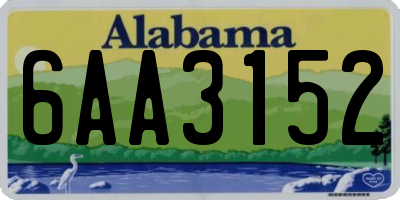 AL license plate 6AA3152