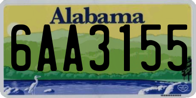 AL license plate 6AA3155
