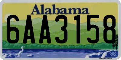 AL license plate 6AA3158