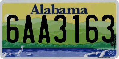 AL license plate 6AA3163