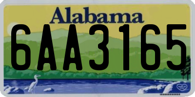 AL license plate 6AA3165