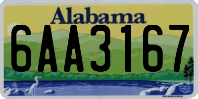 AL license plate 6AA3167