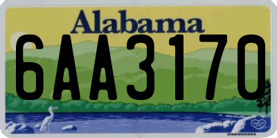AL license plate 6AA3170