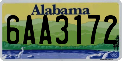 AL license plate 6AA3172