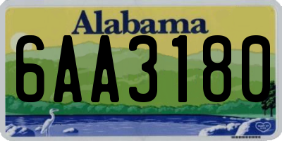 AL license plate 6AA3180