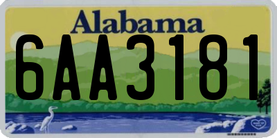 AL license plate 6AA3181