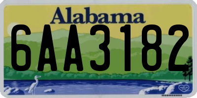 AL license plate 6AA3182