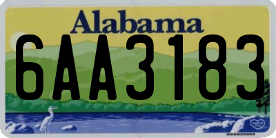 AL license plate 6AA3183