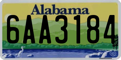 AL license plate 6AA3184