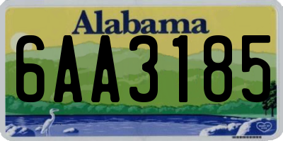 AL license plate 6AA3185