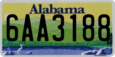 AL license plate 6AA3188
