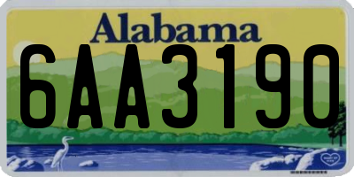 AL license plate 6AA3190